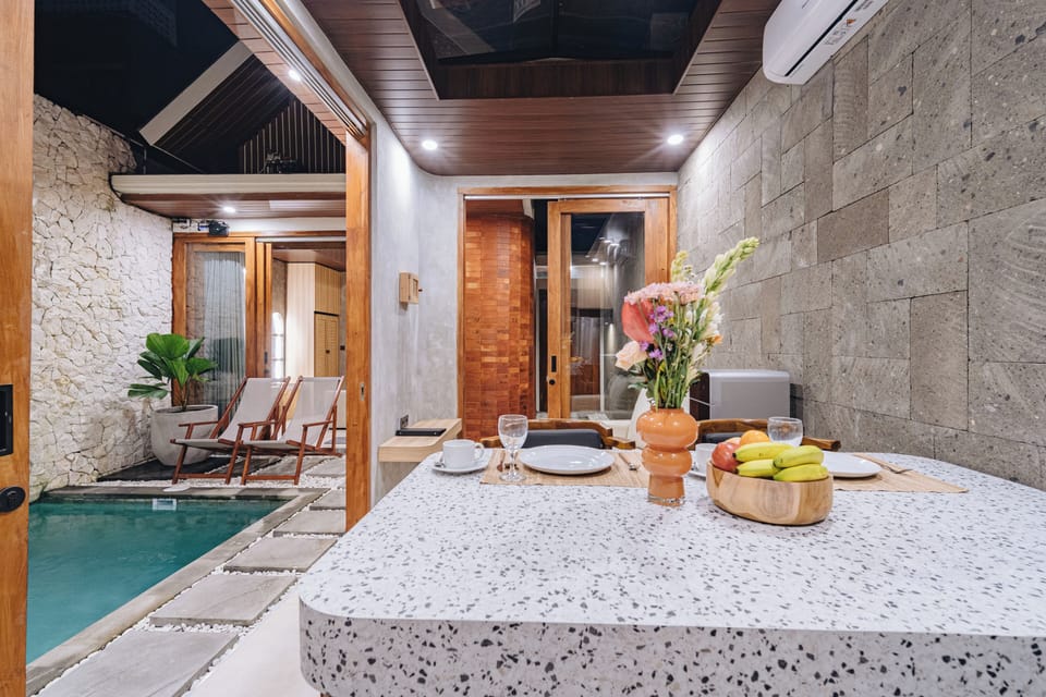 Exclusive Villa | Private kitchen | Full-size fridge, microwave, stovetop, electric kettle