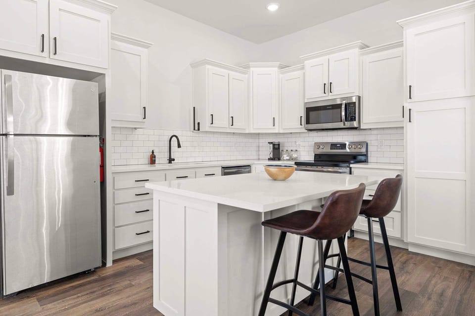 Seating at the kitchen island 