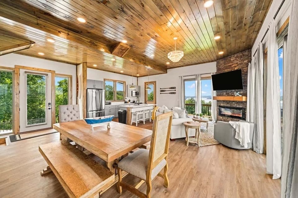 Spacious and open main level. Cook, dine, and lounge all in the same space. 