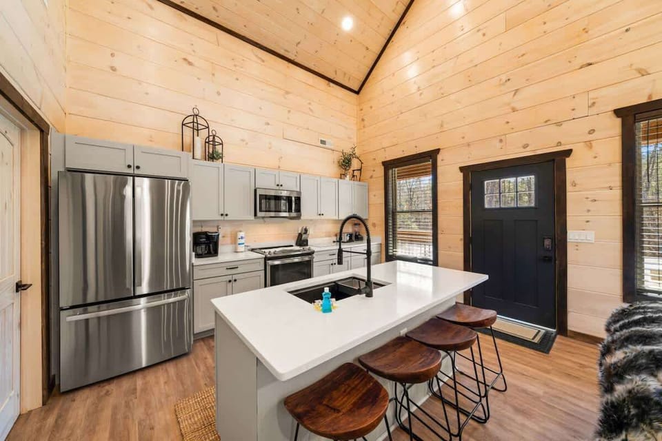 Bar seating is available so you can serve right from the kitchen. 