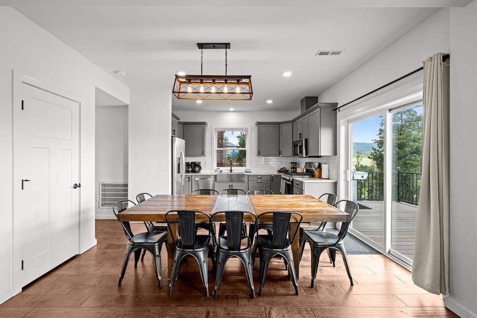Gather comfortably with dining space for 10 guests.