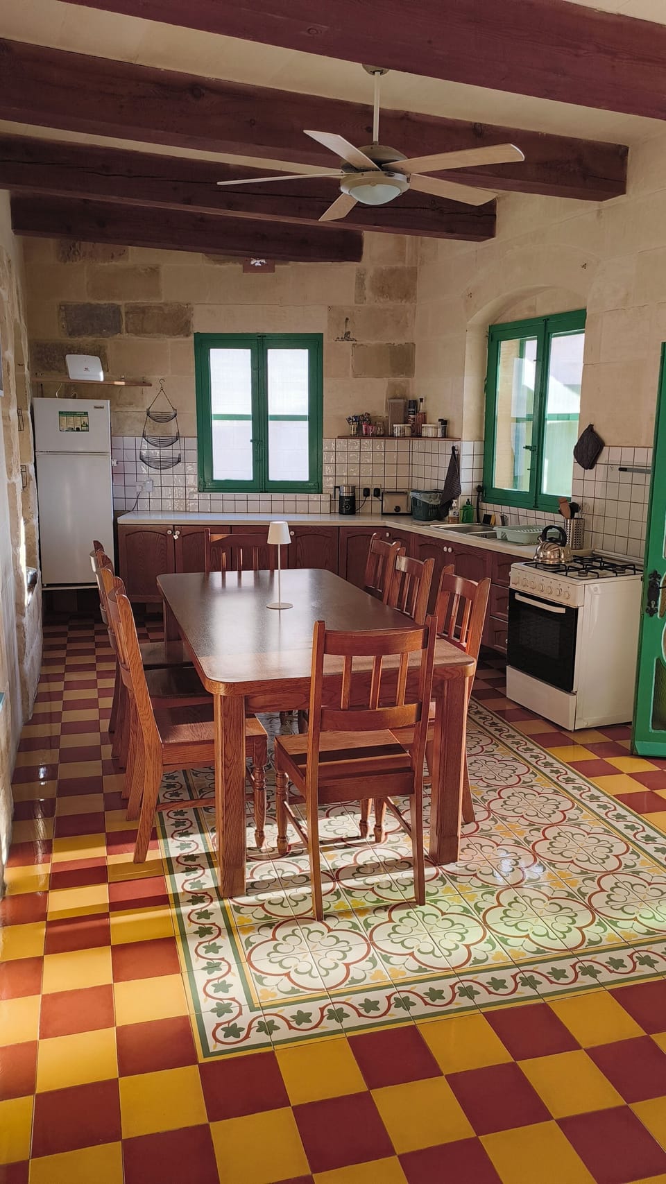 Kitchen with much natural light