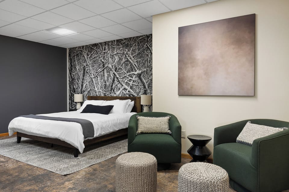 Enjoy a cozy, cool & private comfy retreat with additional seating area and more