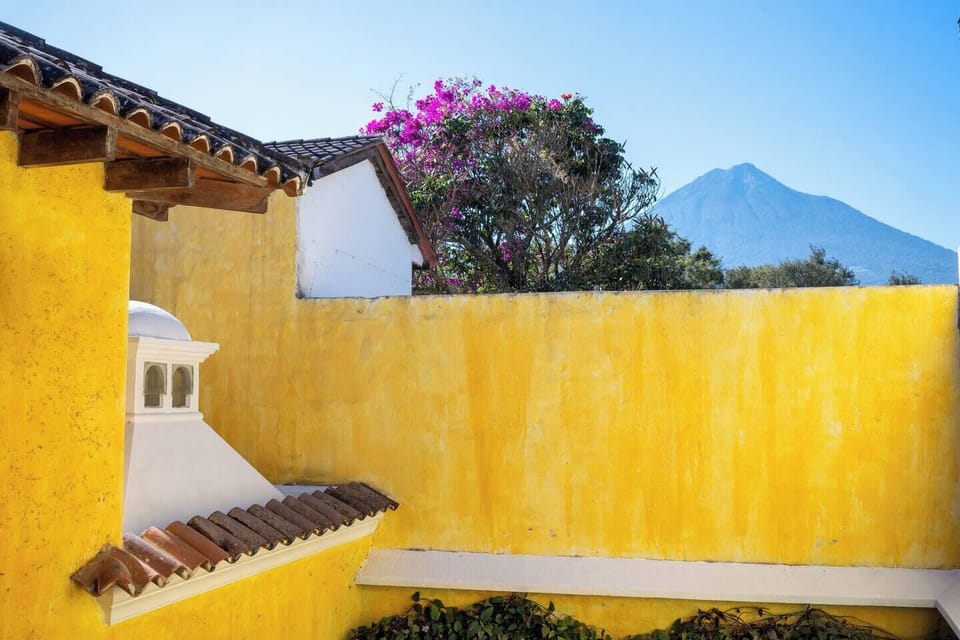 View of Volcan de Agua from terrace