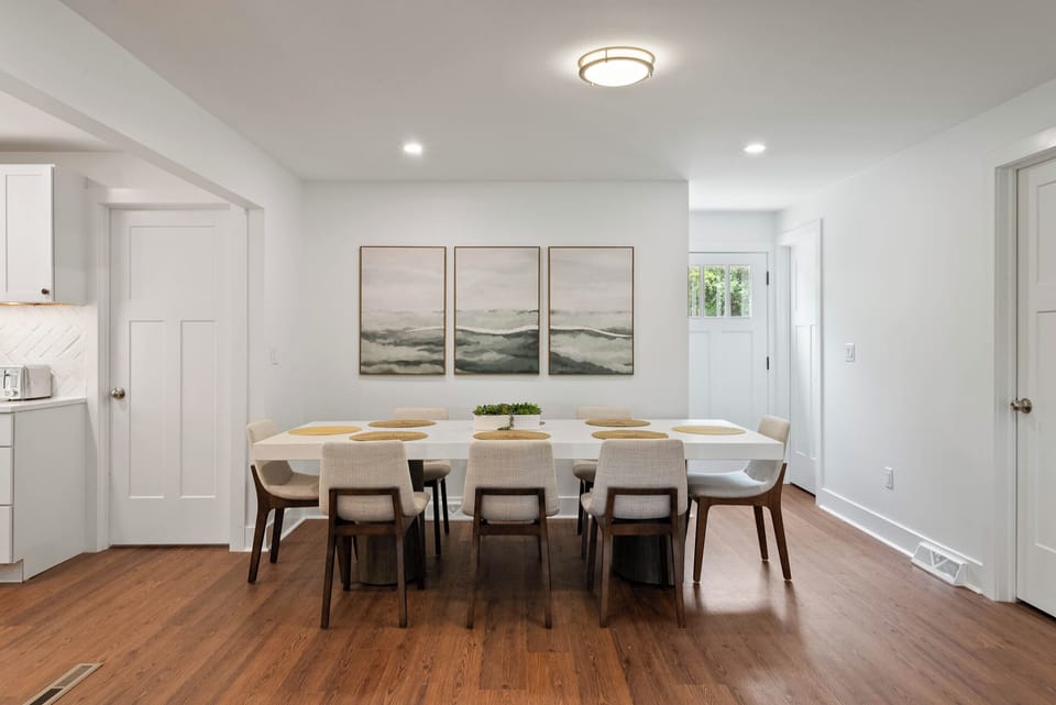 Dining area off of kitchen, seating for 8