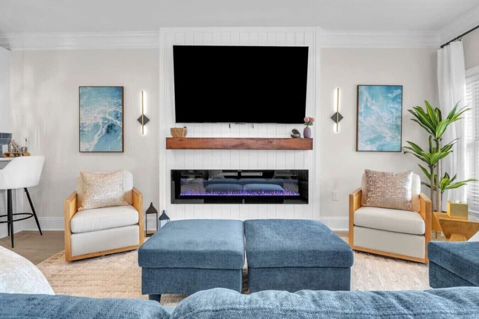 Open Concept Living Room with Ocean Views