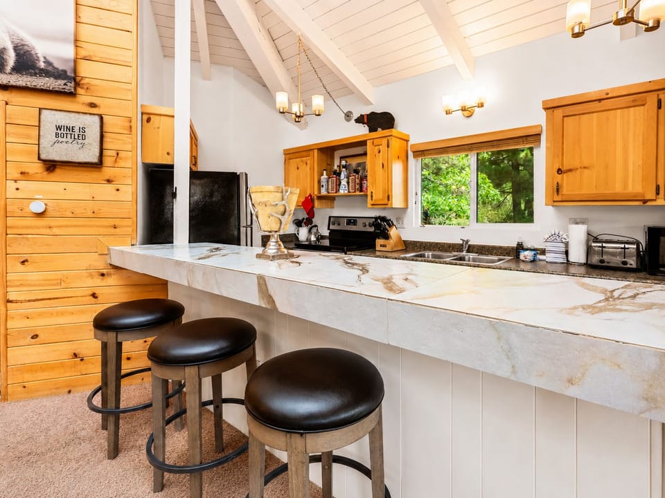 Kitchen with bar seating