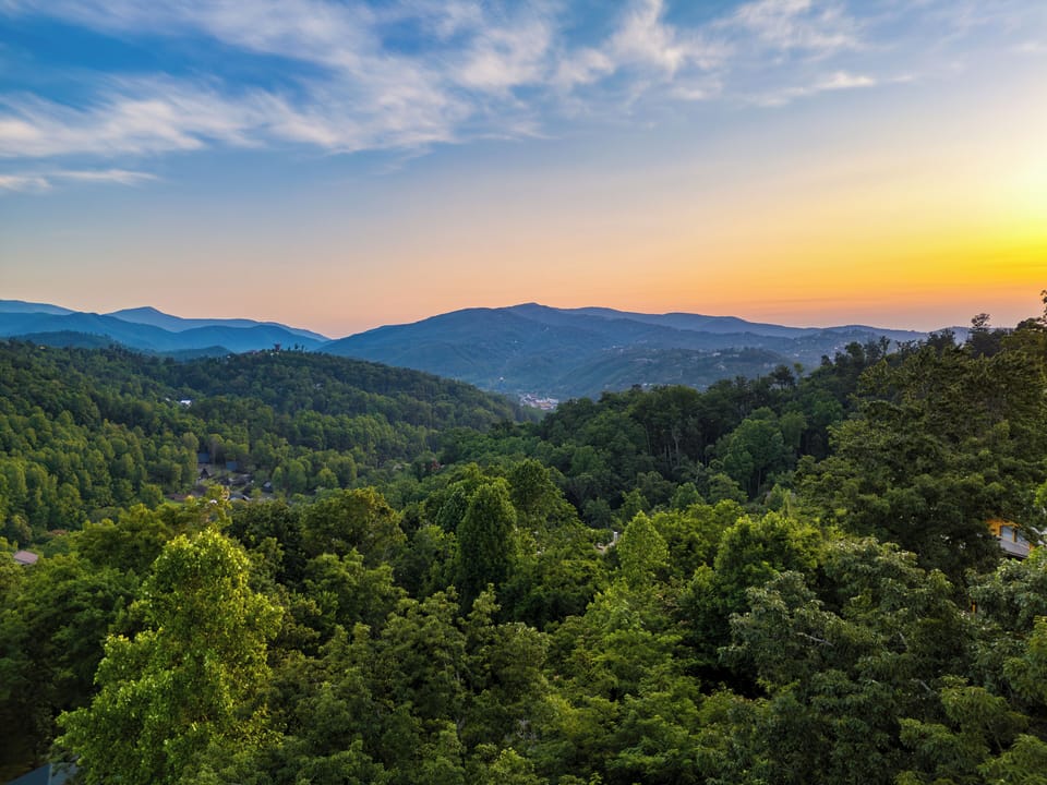 Stunning sunset view over the Smoky Mountains!