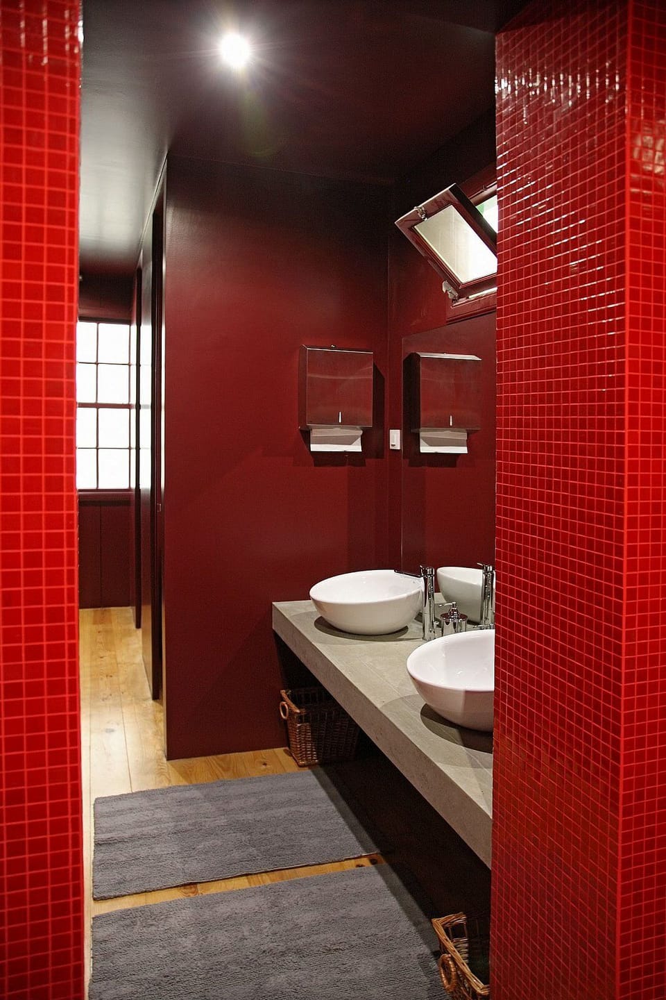 Hair dryer, towels, toilet paper