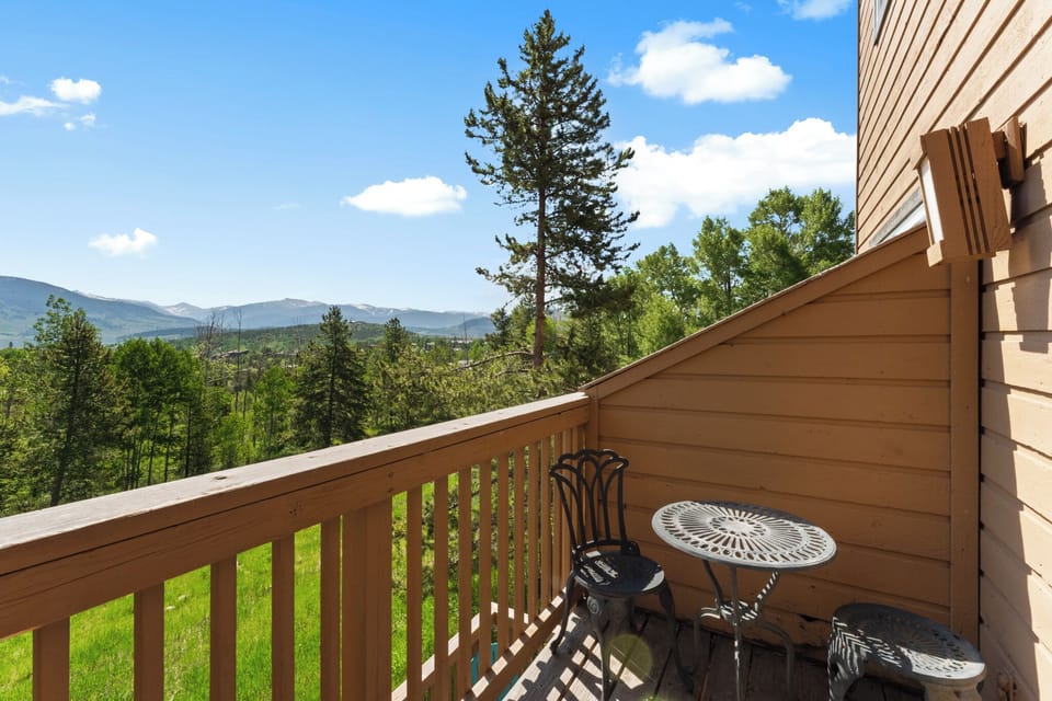 Your private mountain retreat balcony offers breathtaking views and fresh air for morning coffee moments.