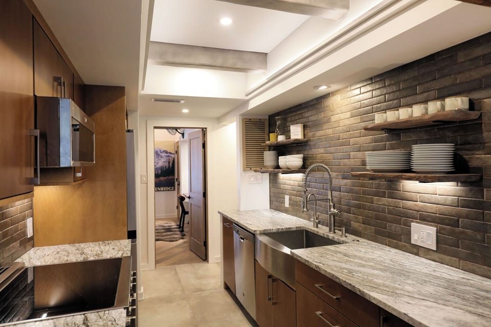 Stylish galley kitchen.