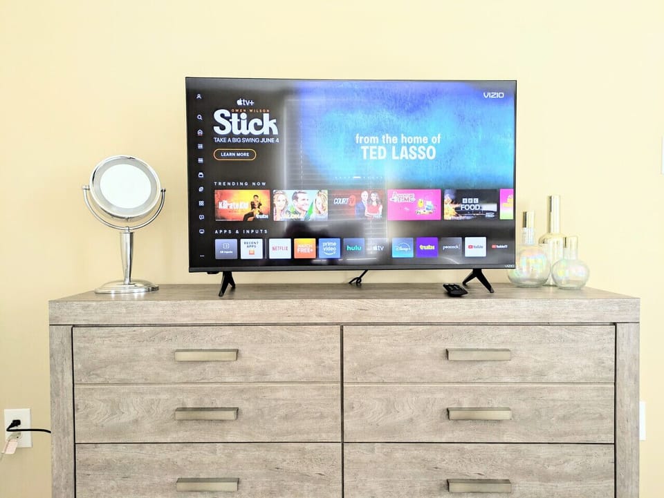 The smart TV can be used to watch all your favorite streaming platforms.