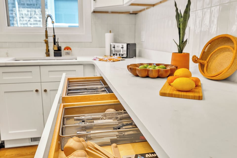 Toaster and silverware