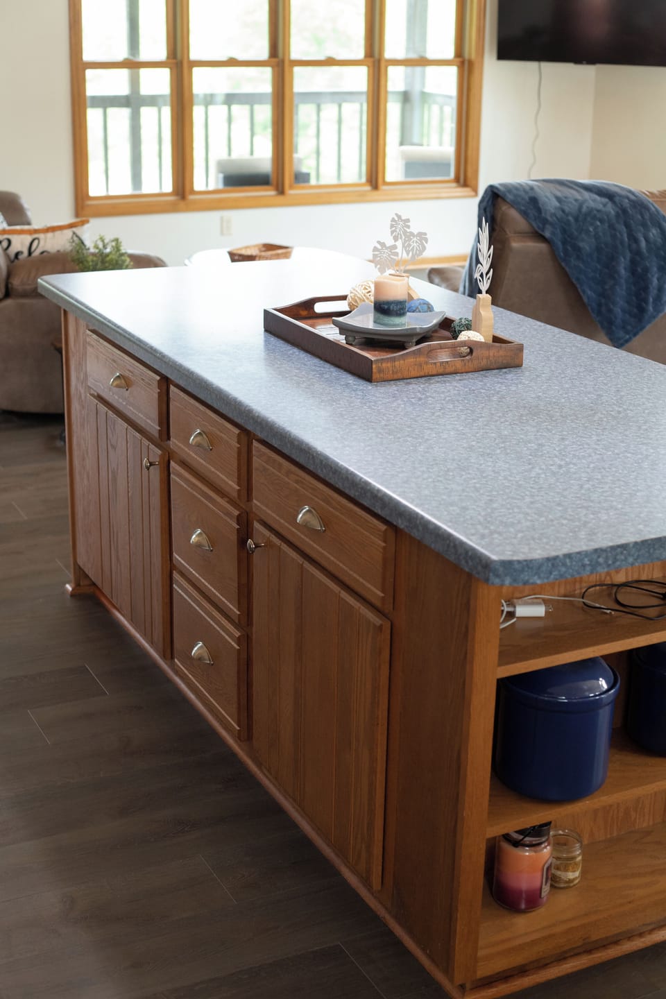 Kitchen island for additional seating and food prep