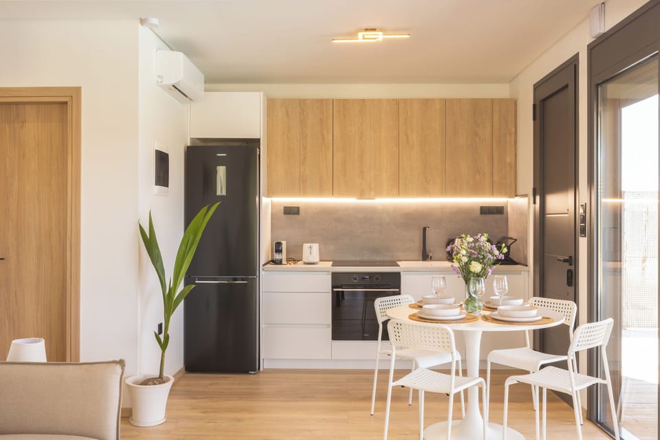 Villa with Private Pool | Private kitchen | Full-size fridge, oven, stovetop, espresso maker