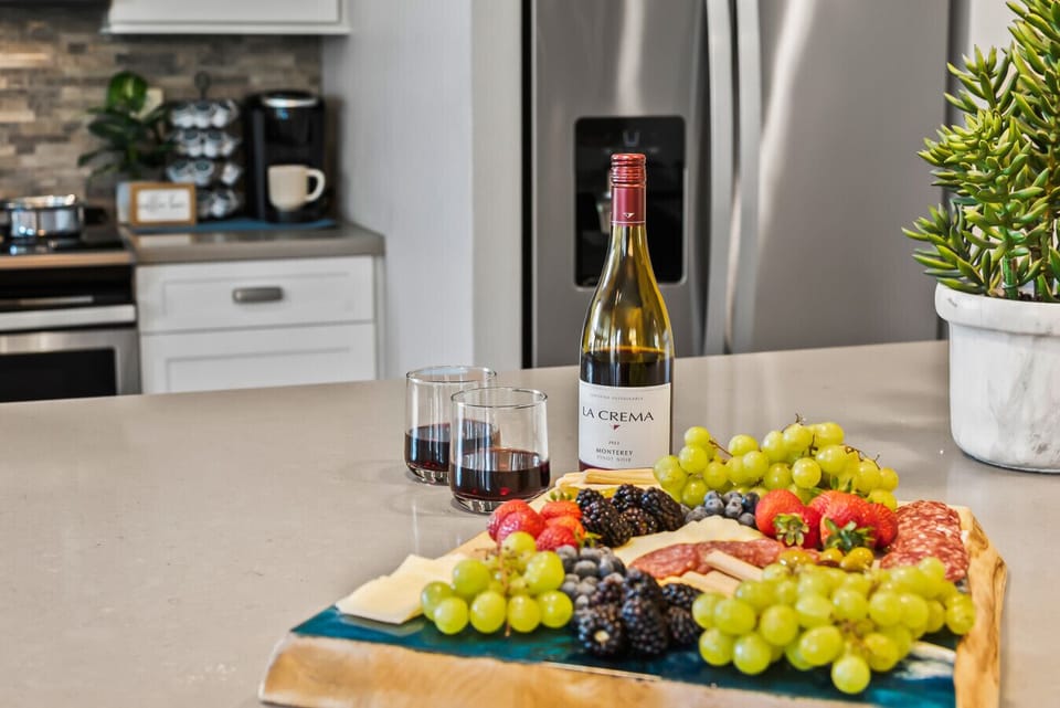 Stay stocked and refreshed with a sleek stainless steel fridge, offering generous storage for fresh produce, leftovers, or grocery hauls. Ideal for health-conscious travelers, families, or anyone who appreciates a well-organized kitchen with modern applia