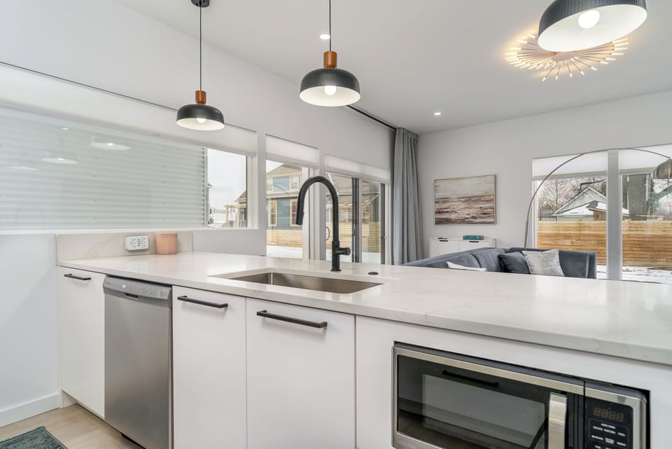 Generous counter and cabinet space means your groceries have somewhere to live. Guests regularly cook full meals here instead of eating out every night.