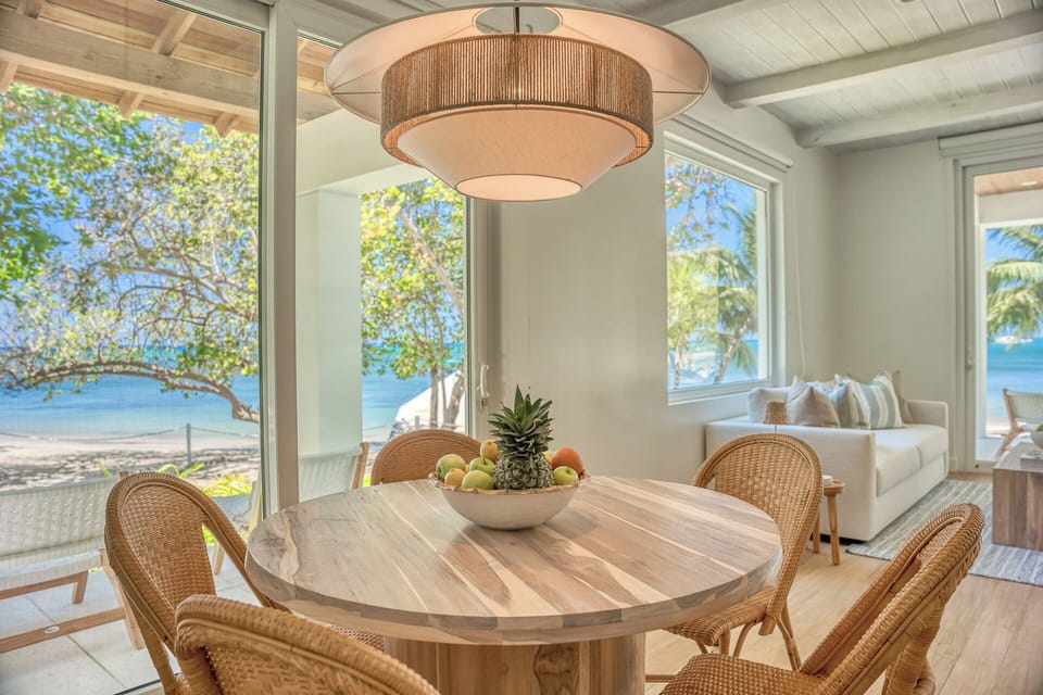 Dining table seats 6. Opens to side porch 