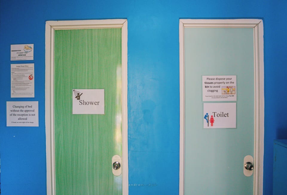 Basic Shared Dormitory | Bathroom | Bidet, soap, shampoo, toilet paper
