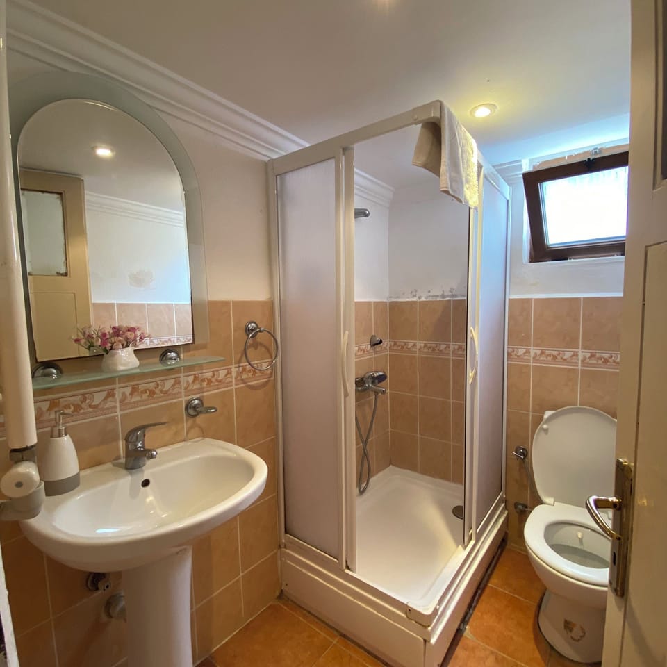 Comfort Triple Room | Bathroom | Hair dryer, towels, soap, shampoo