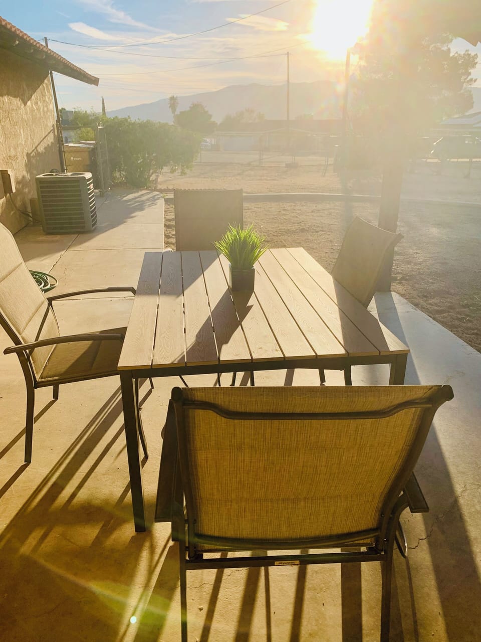 Sunrise on the covered patio