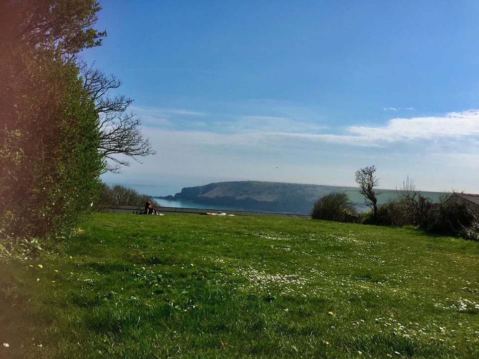 Communal garden sea view.
