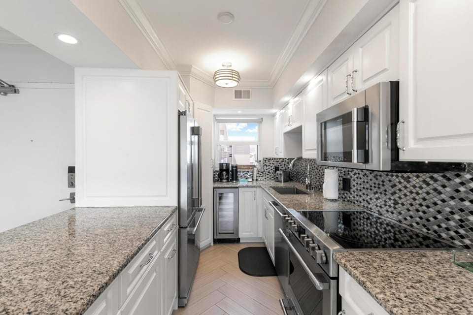 Galley style kitchen for ease of flow
