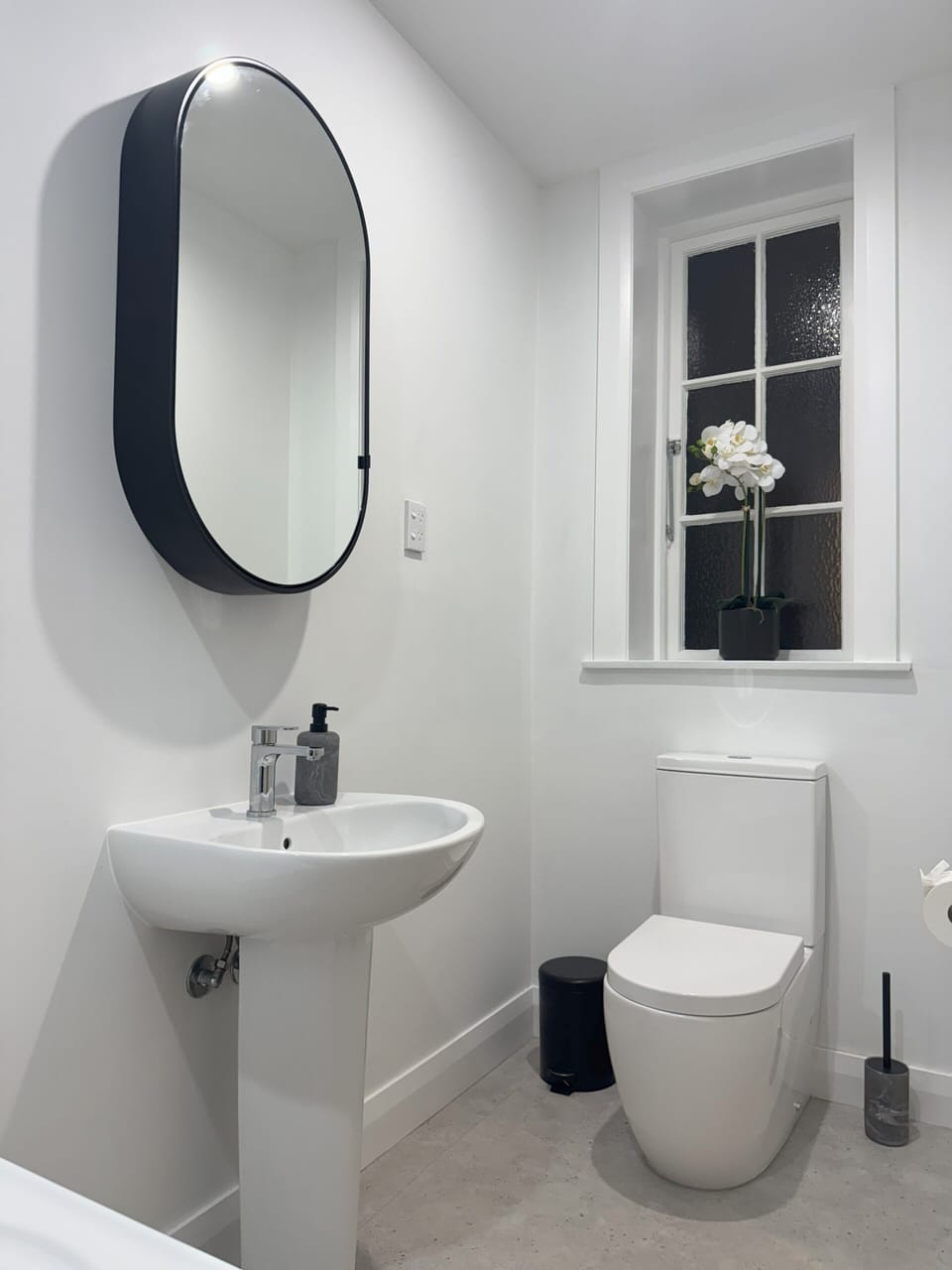 Well appointed bathroom with power points, good lighting and quality consumables