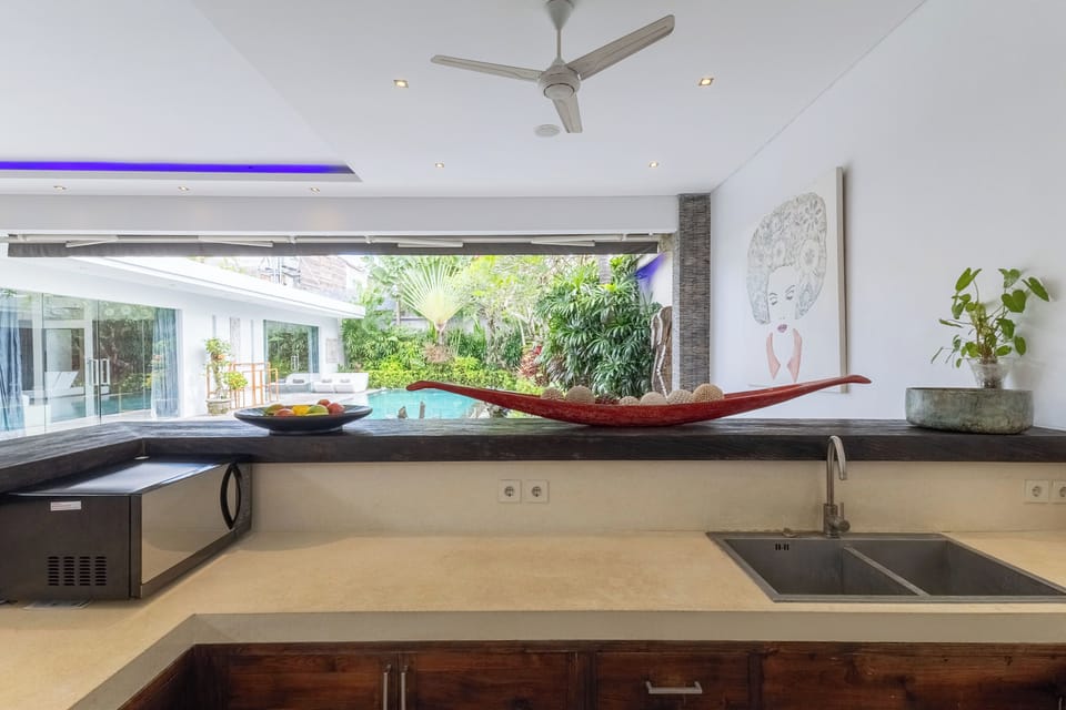 Villa, Private Bathroom, Poolside | Private kitchenette | Full-size fridge, microwave, stovetop, cookware/dishes/utensils
