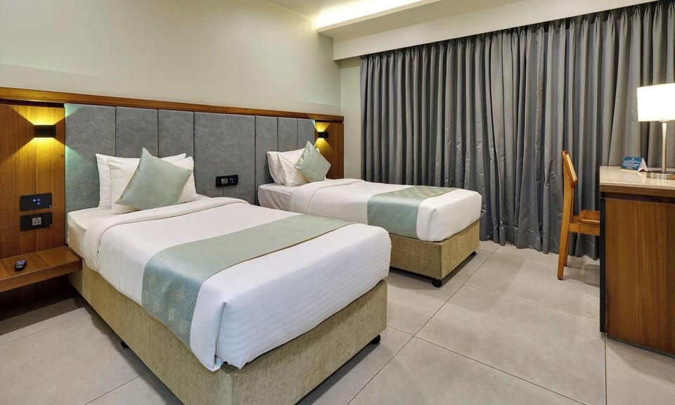 Premium Twin Room, City View | Premium bedding, desk, laptop workspace, soundproofing