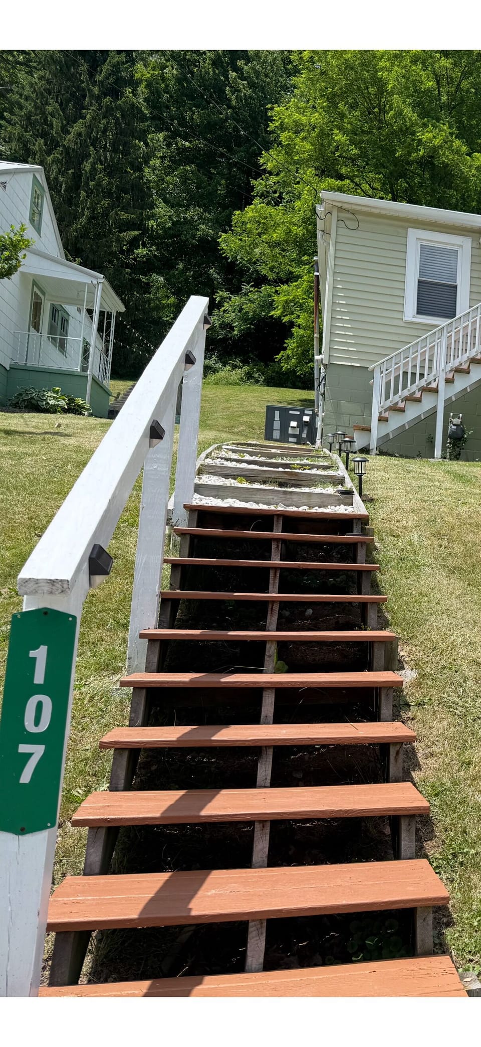 Steps leading to the Hilltop Hideaway