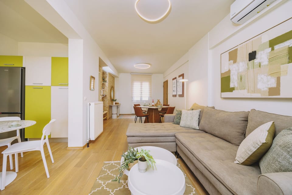 Apartment, Sea View | Living room | 55-inch Smart TV with satellite channels, Netflix, streaming services