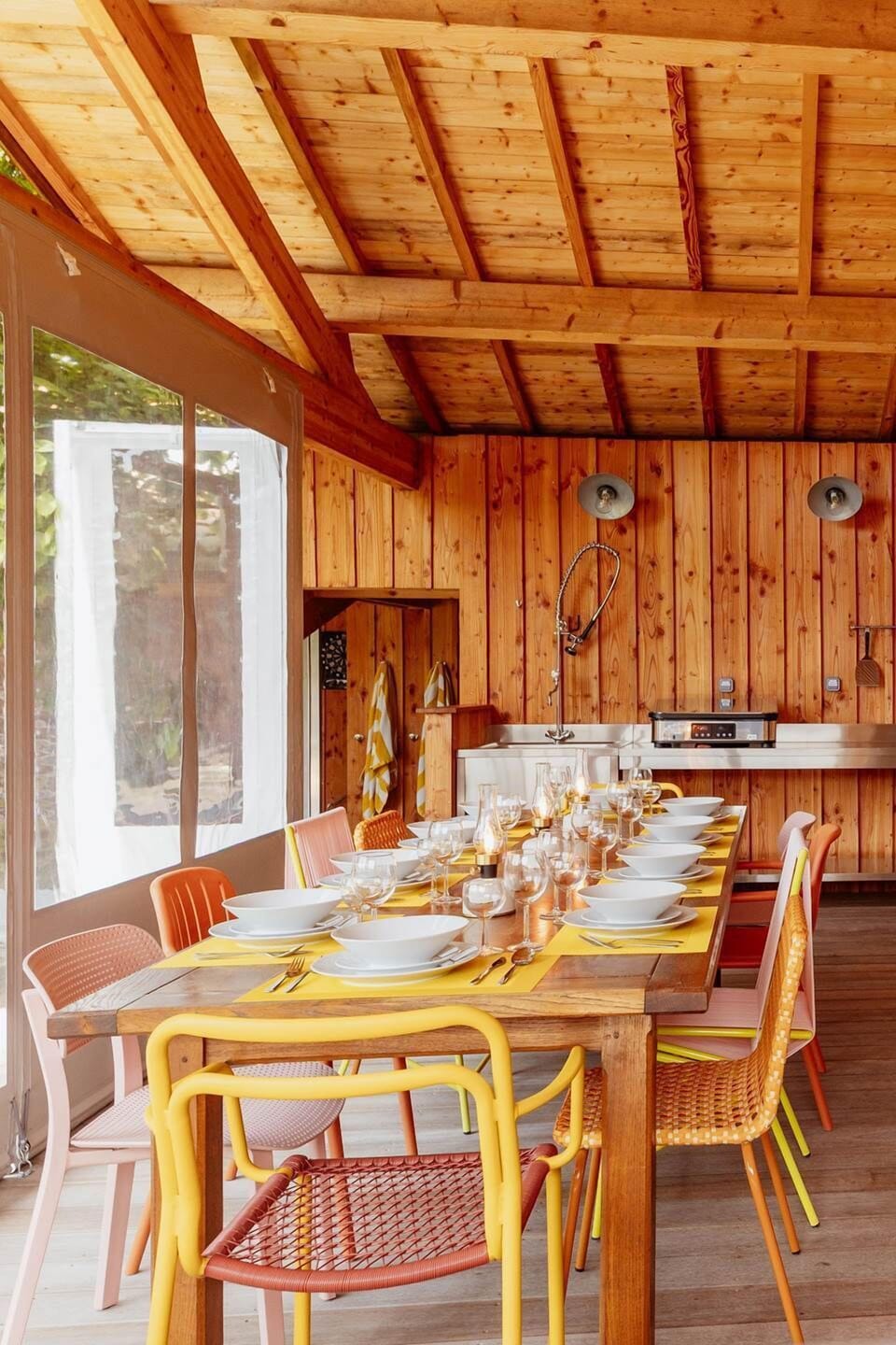 La Cabane du Naissain, table extérieure, terrasse couverte, cuisine extérieure, plancha