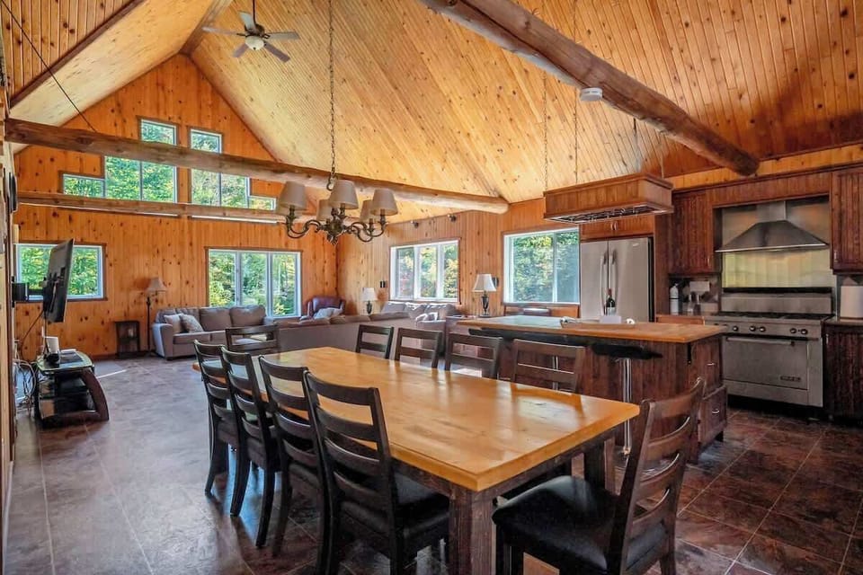 Long dining table for big family meals or board game marathons