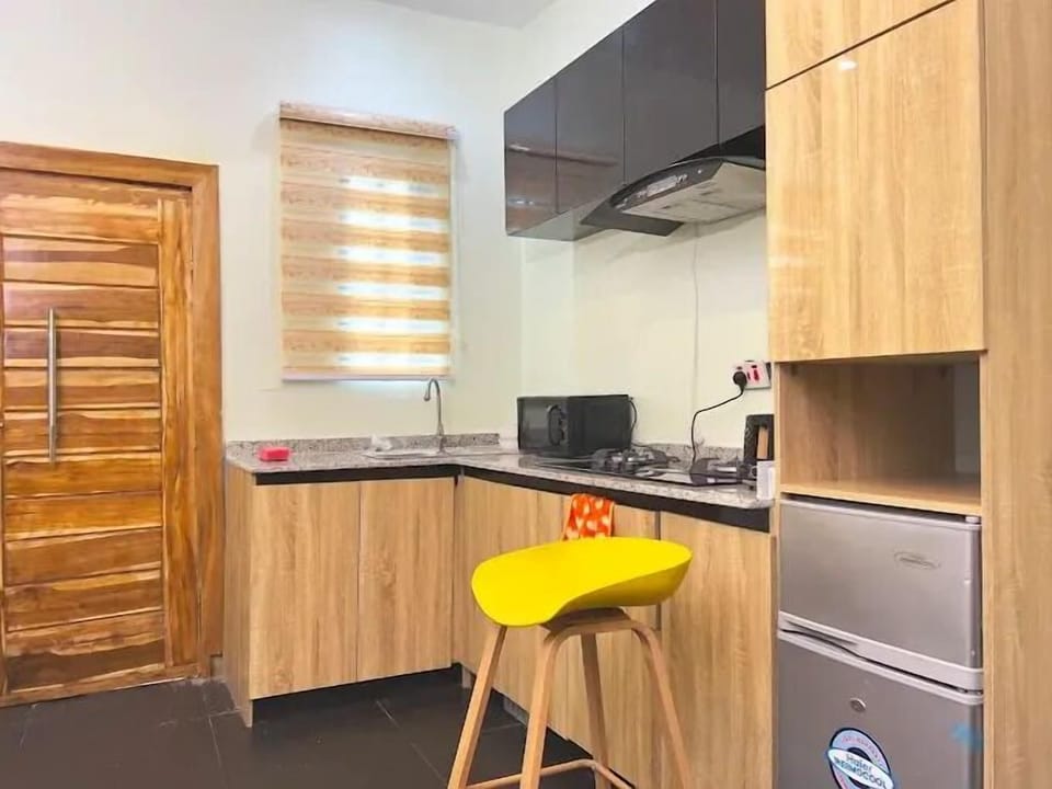 Family Apartment, Balcony, City View | Private kitchen | Fridge, microwave, oven, stovetop