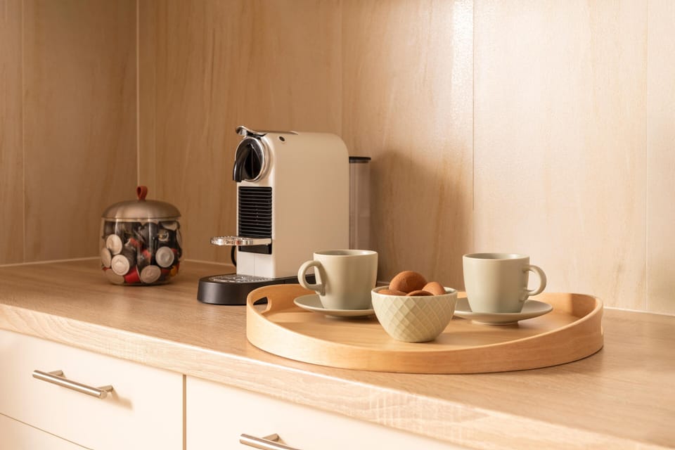 Enjoy your morning coffee with our capsule coffee machine.