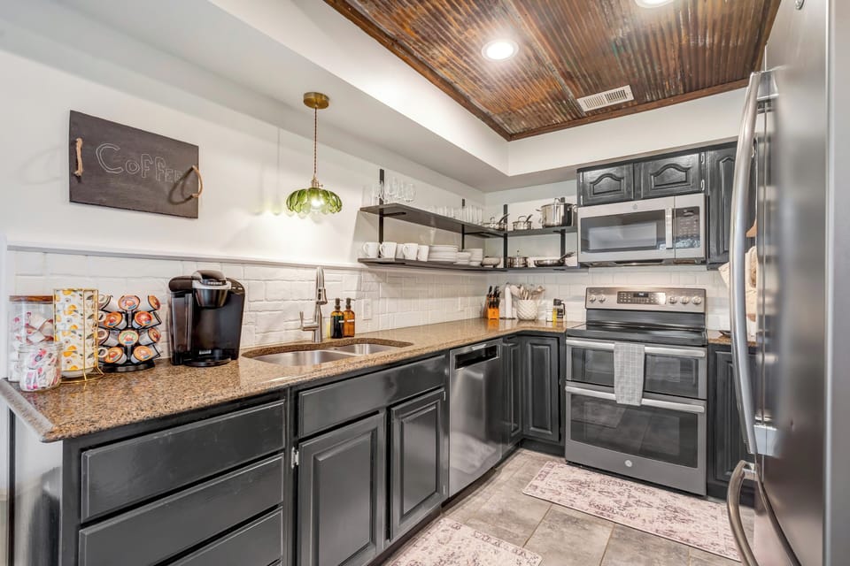 Fully stocked kitchen with everything you need to cook.