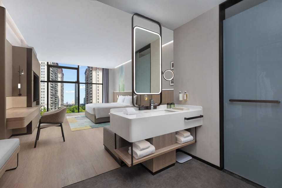 Shower, free toiletries, hair dryer, bathrobes