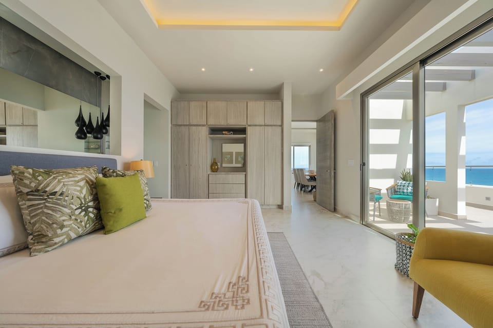 3 spacious king sized bedroom suites with closet, safe, and en-suite bathroom.