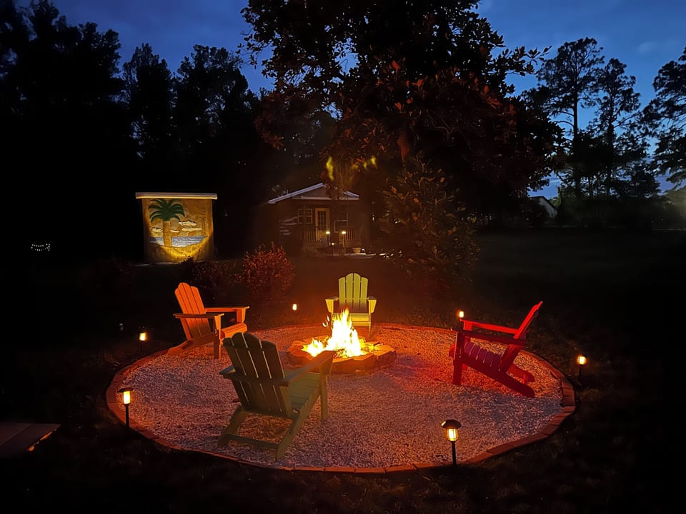 Fire pit area. *This is a shared space with the other home on the property*