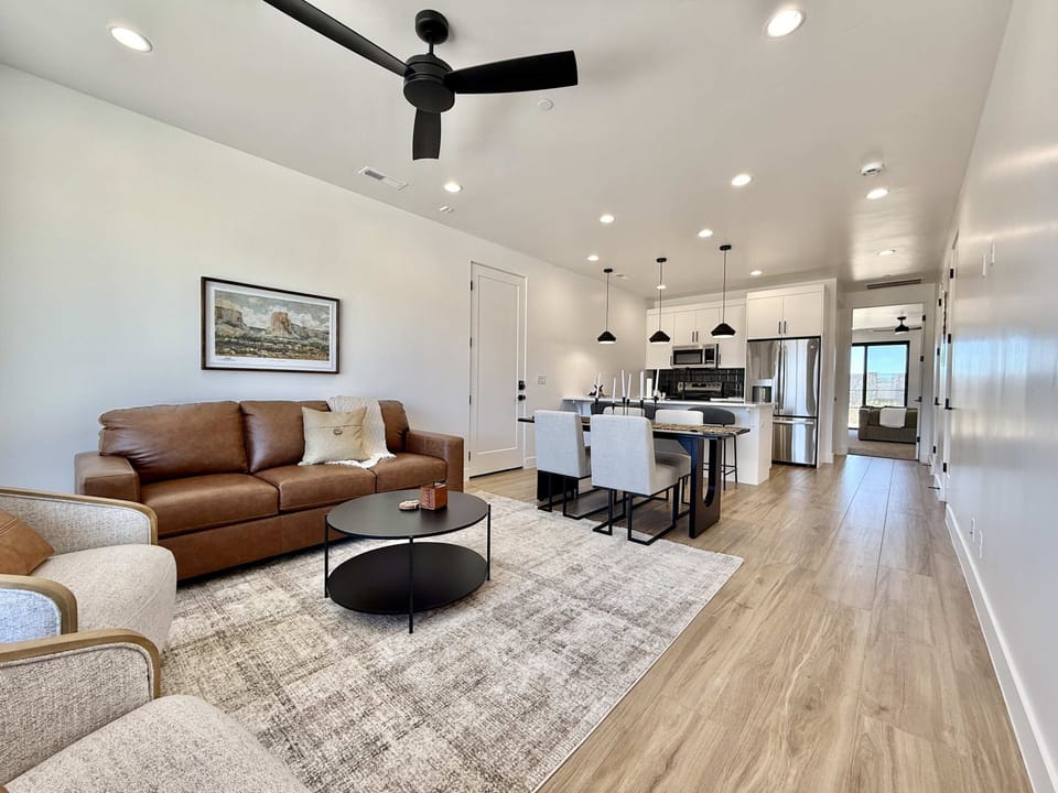 The open and spacious floor plan makes gathering with friends and family easy