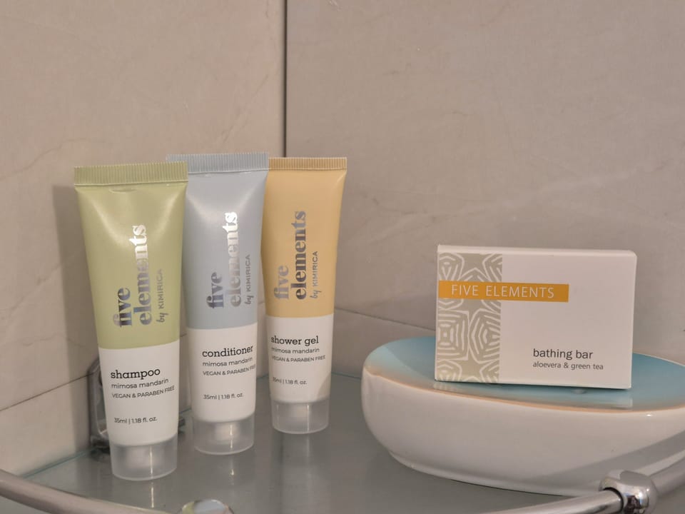 Deluxe Suite | Bathroom | Shower, towels, soap, shampoo