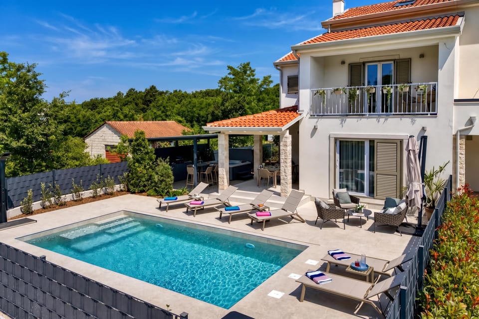 Family House, 3 Bedrooms, Balcony (Villa Aria with heated Pool and) | Pool | Seasonal outdoor pool
