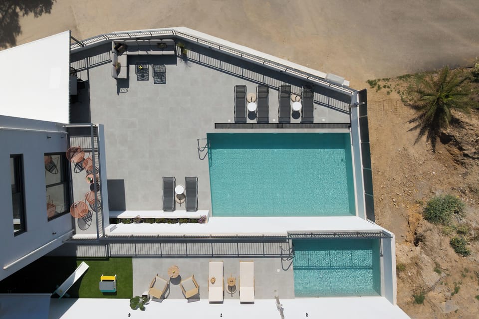 Bird's Eye View from the two outdoor pools surroundings. 