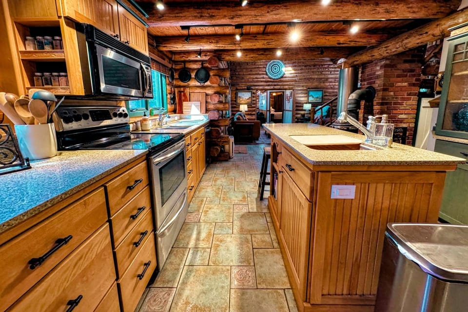 The kitchen flows right into the living areas so that no one ever feels left out.