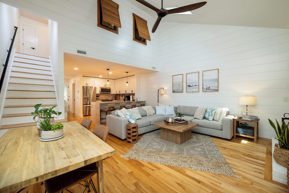 Open concept living area with dining