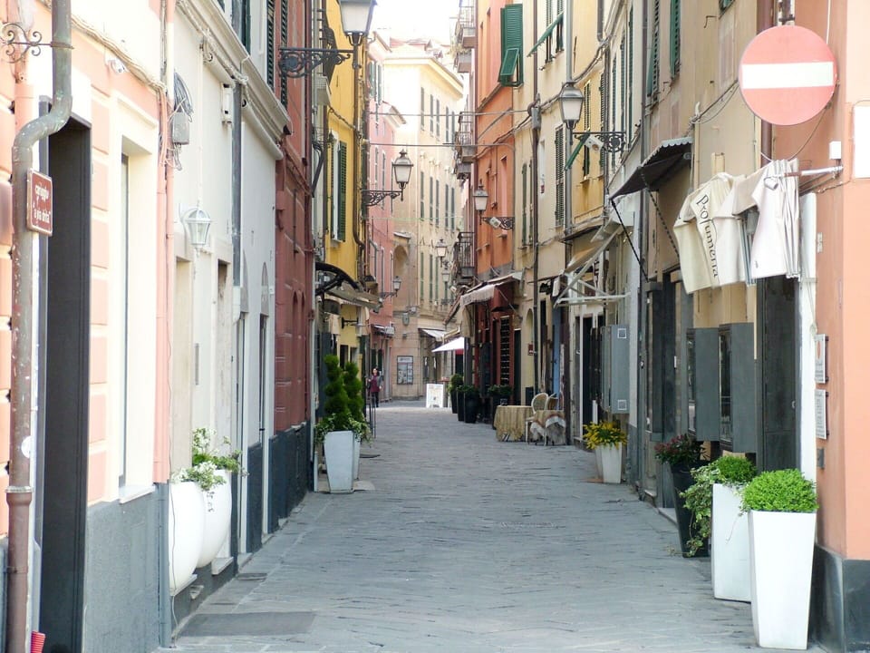Window, Road Surface, Town, Alley, Road, Street, Urban Area, Neighbourhood, Flowerpot, Apartment