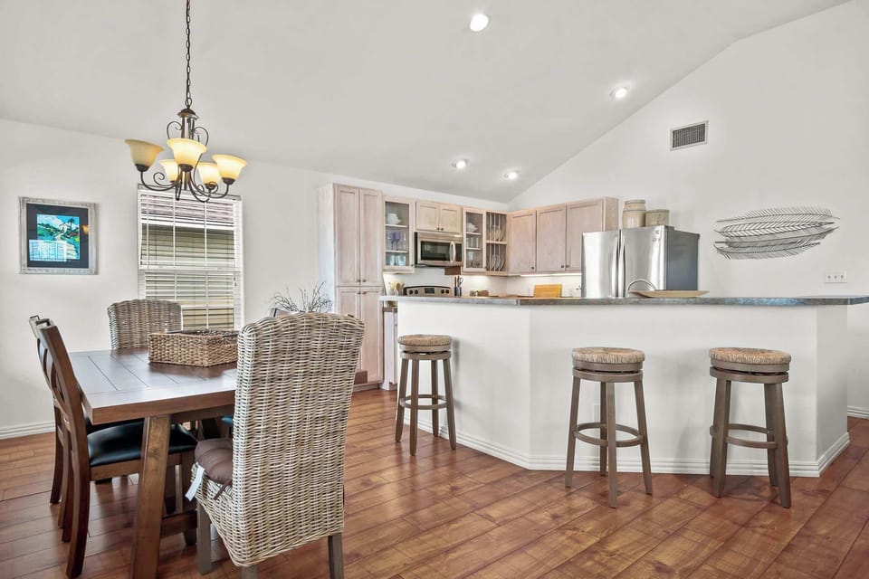 The elegant dining area offers space for the whole crew