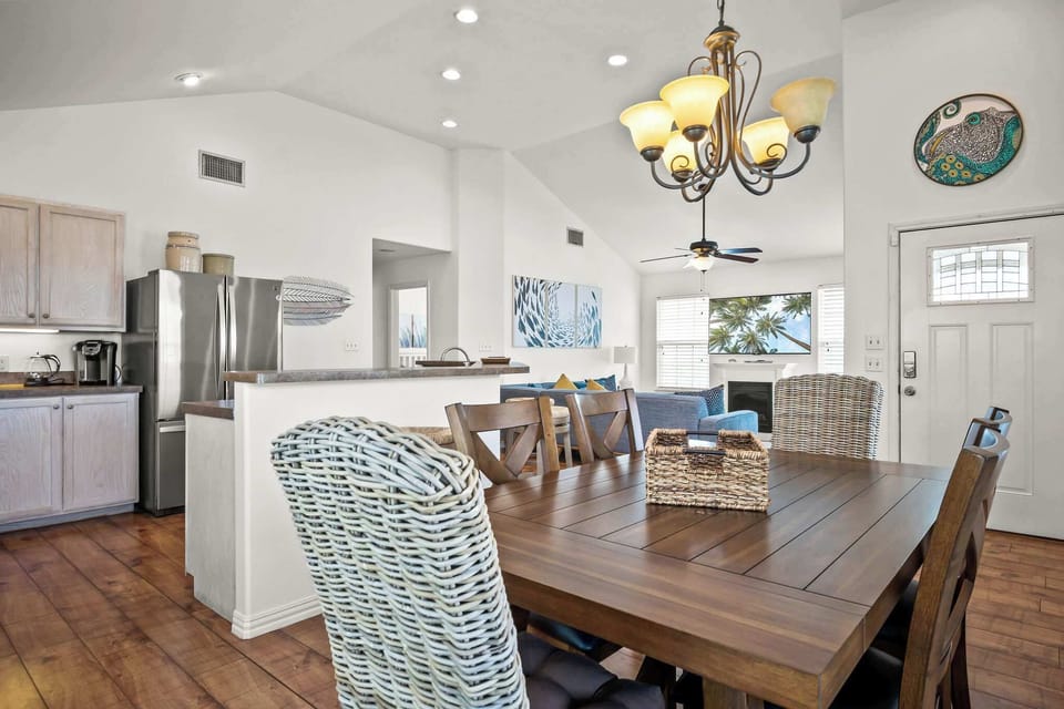 The elegant dining area offers space for the whole crew