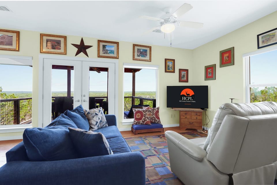 Large windows bring the beauty of the outdoors inside